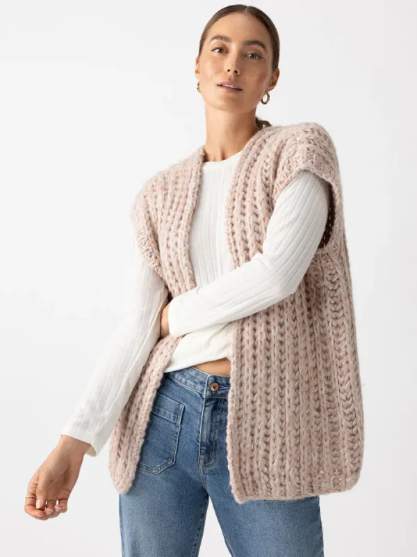 Chunky Sweater Vest | Rosewood Marl sold by Belletique
