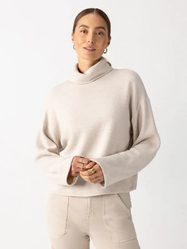 Cozy Lurex Popover | Coconut Smoke sold by Belletique
