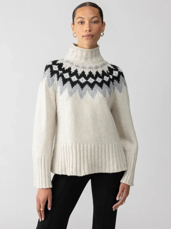 TIS THE SEASON FAIRISLE SWEATER TOASTED ALMOND MULTI sold by Belletique