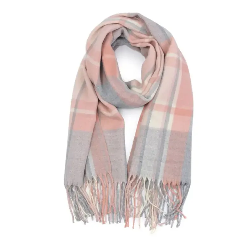 Plaid Pattern Fringe Scarf sold by Belletique