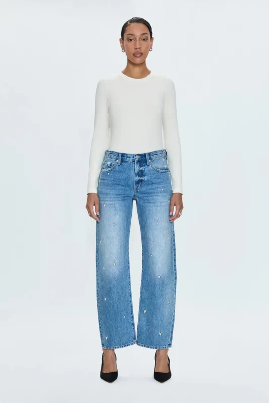 Lexi Mid Rise Bowed Straight | Confetti Vintage sold by Belletique