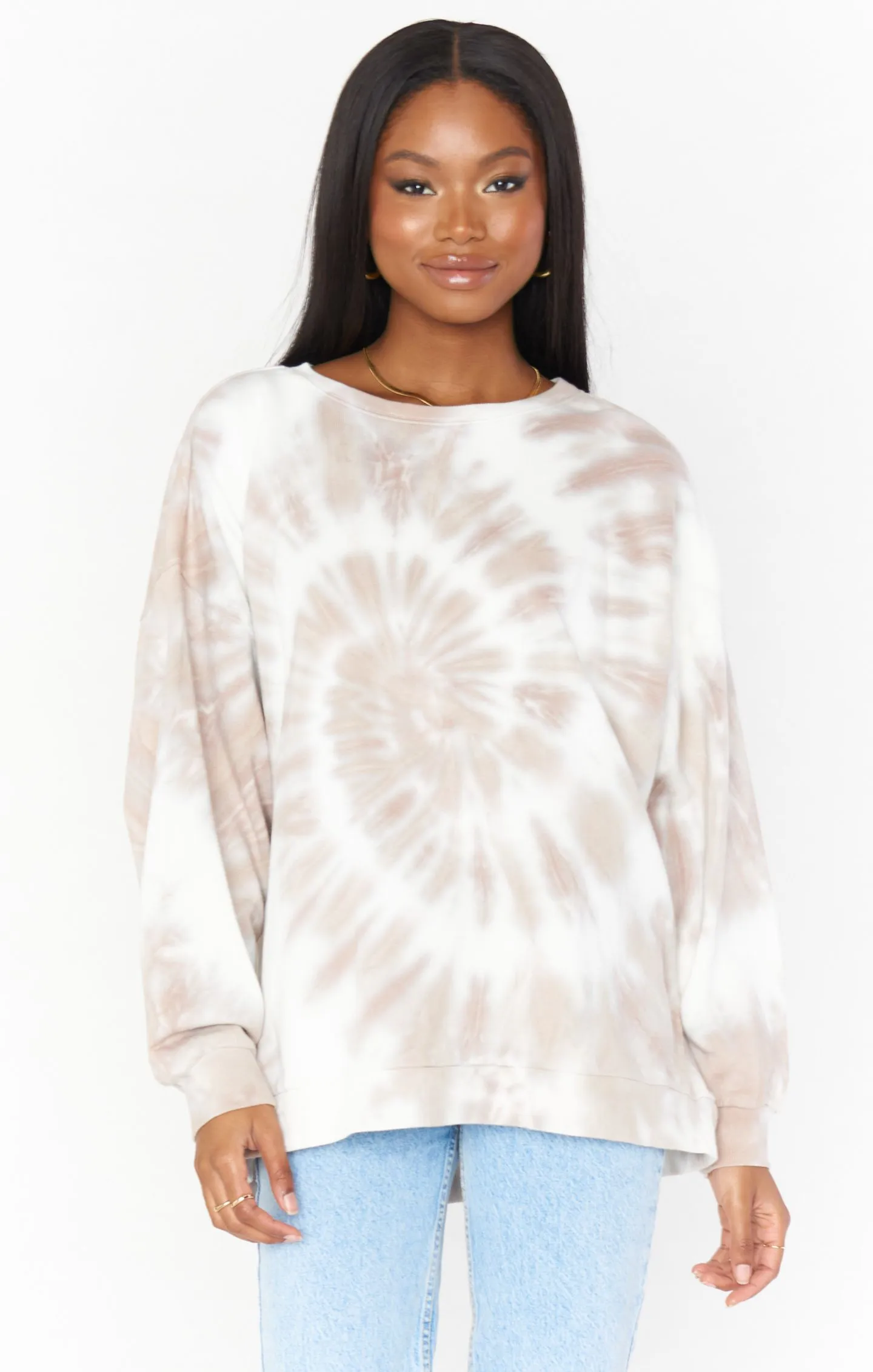 Boyfriend Sweatshirt | Cloud Tie Dye sold by Belletique