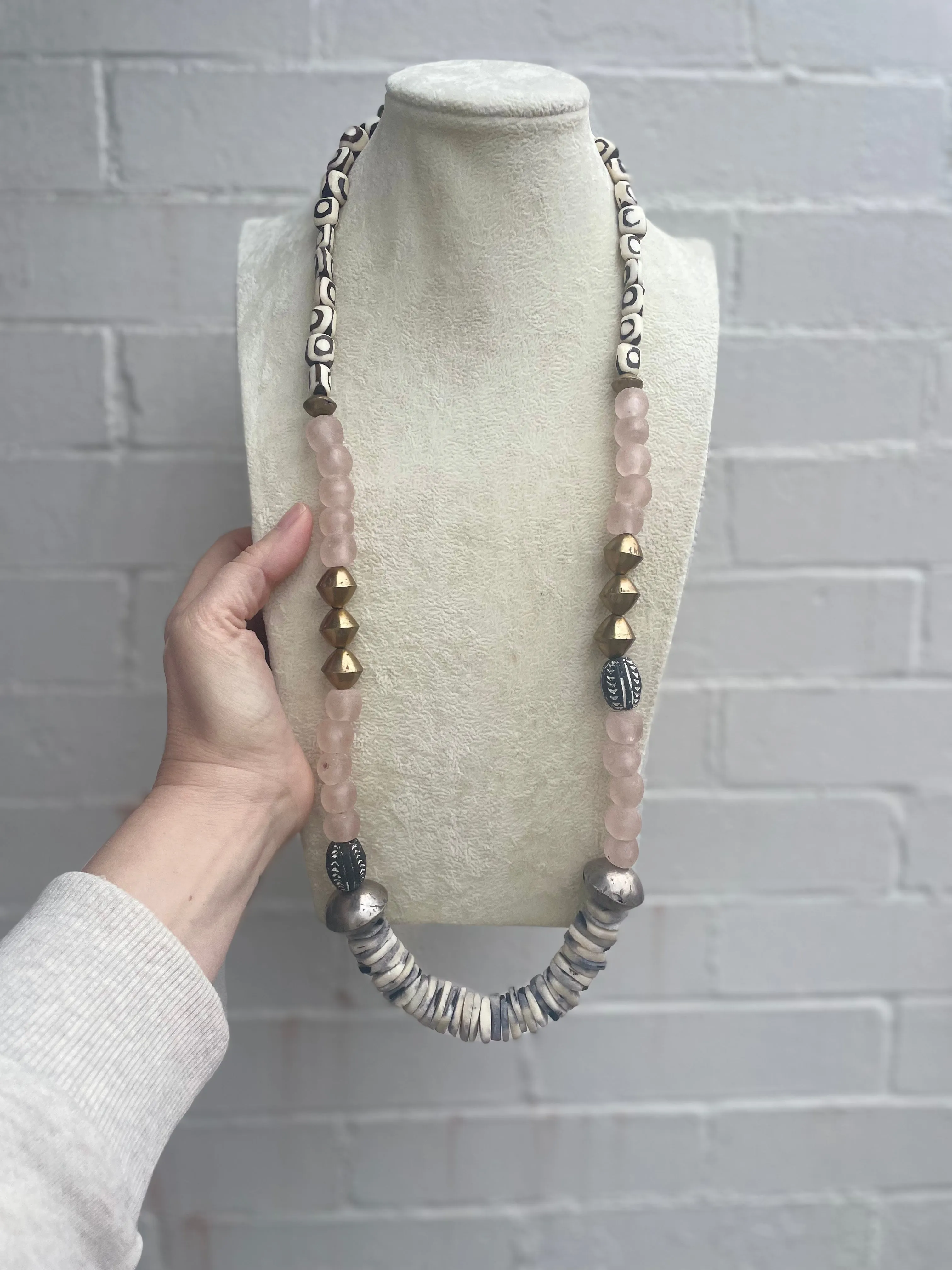 Sea Glass Beaded Necklace sold by Belletique