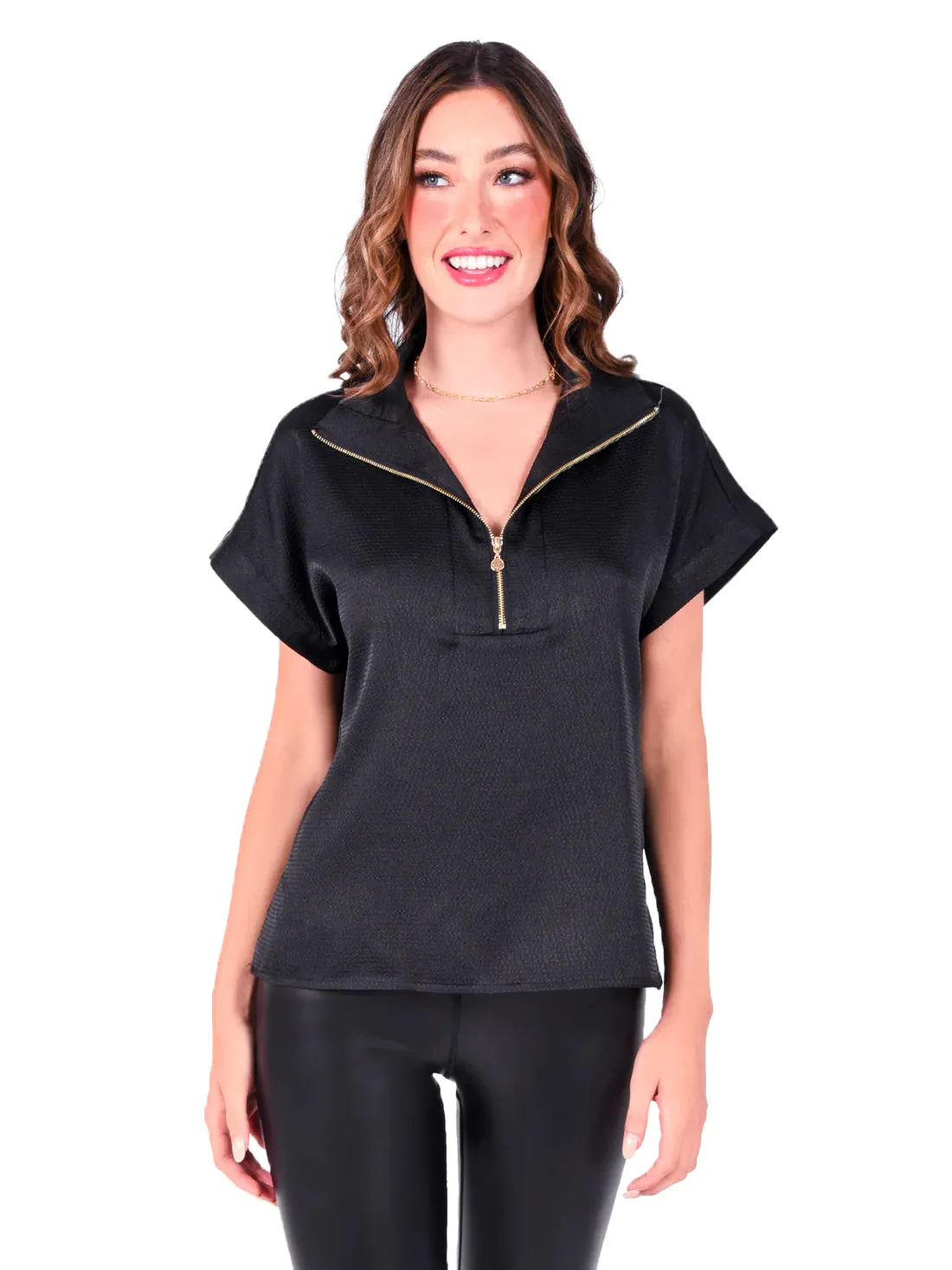 Poppy Pullover | Black Tuxedo sold by Belletique