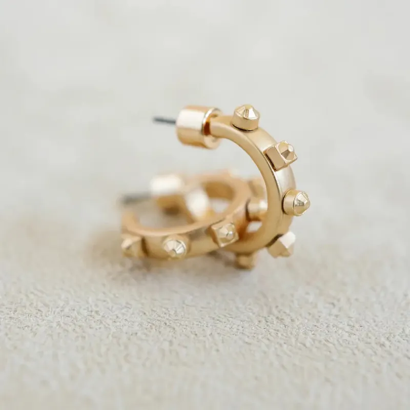 Metal Huggie Hoop | Matte Gold sold by Belletique