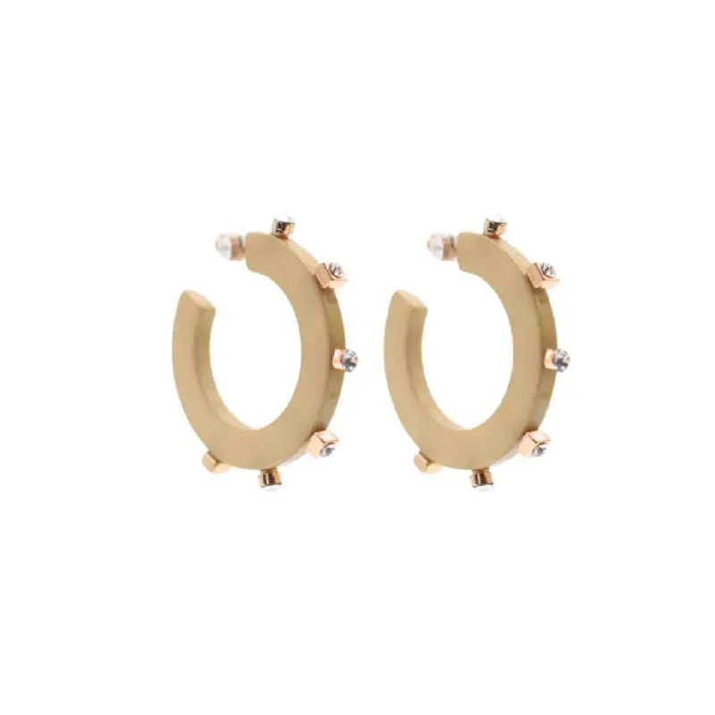 City Girl Jewel Hoop Small | Cream sold by Belletique