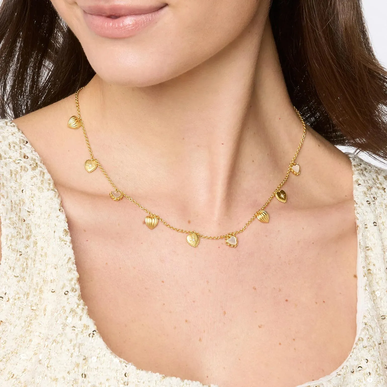 Heart Delicate Charm Necklace | Mother of Pearl sold by Belletique product image thumbnail 2