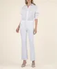 Kelsey High Rise Ankle Flare | Optic White sold by Belletique