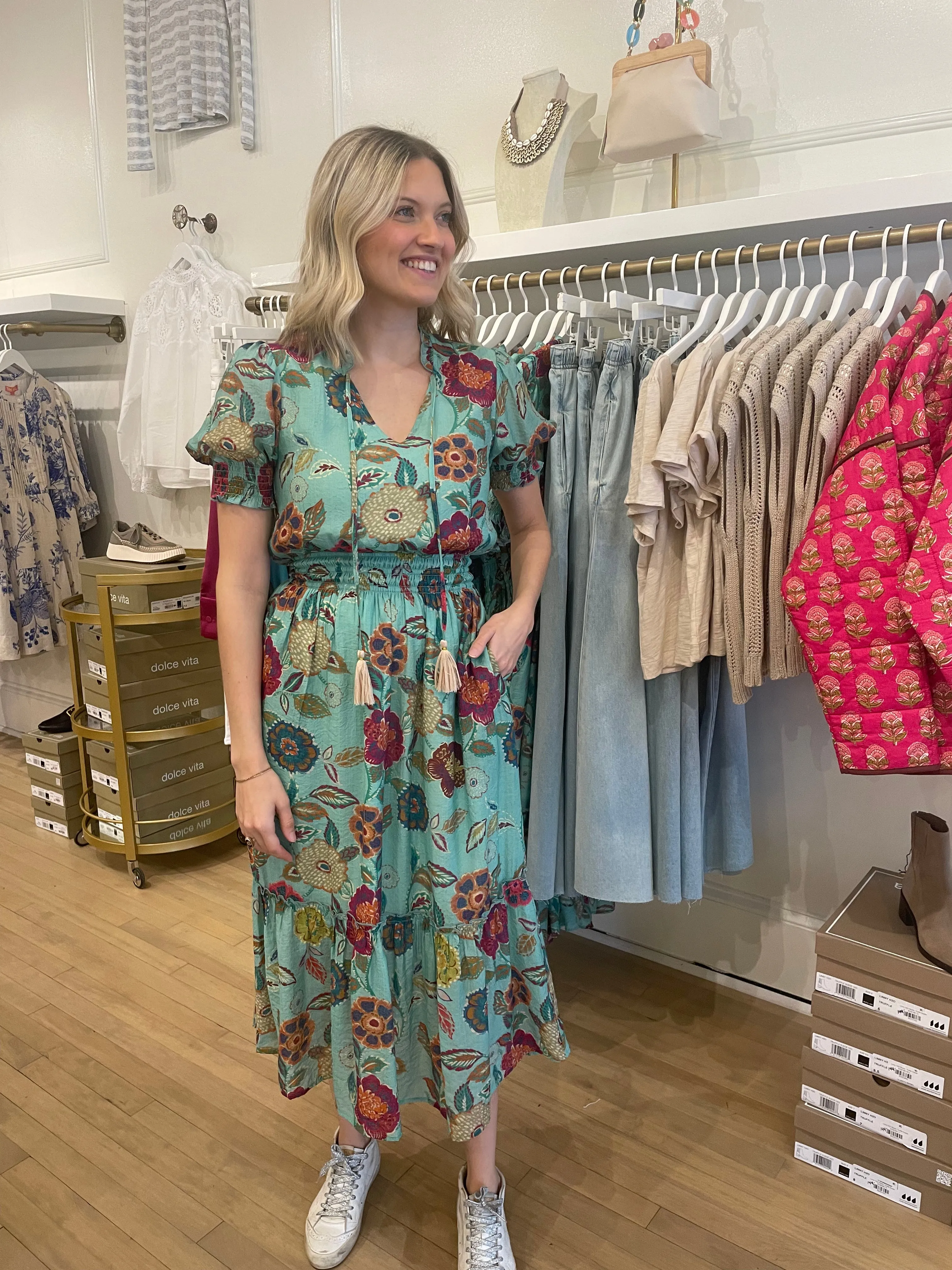 Floral Maxi Dress | Mint sold by Belletique product image thumbnail 3