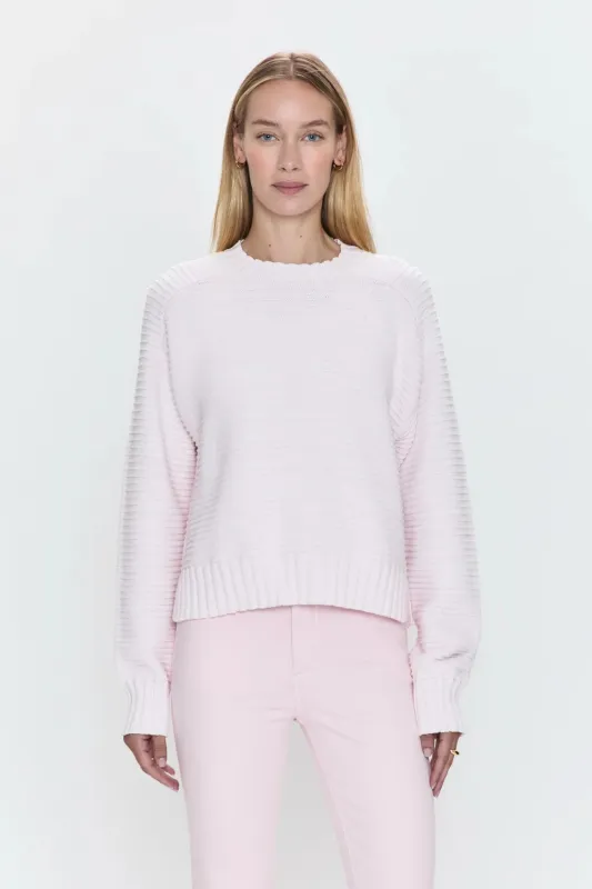 Adina Everyday Sweater | Barely Pink Marl sold by Belletique