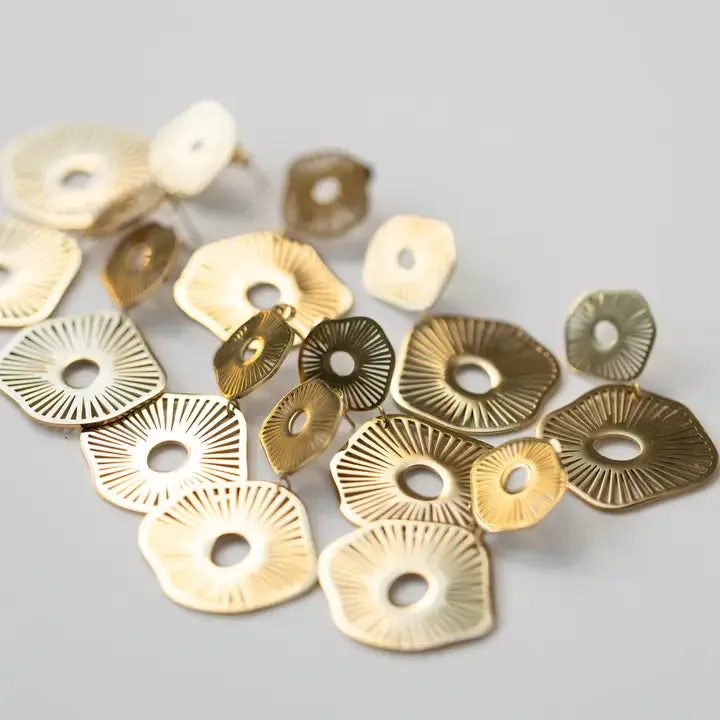 Gold Anemone Statement Earrings sold by Belletique product image thumbnail 2