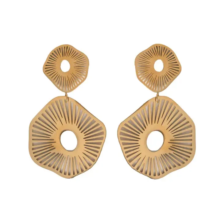 Gold Anemone Statement Earrings sold by Belletique