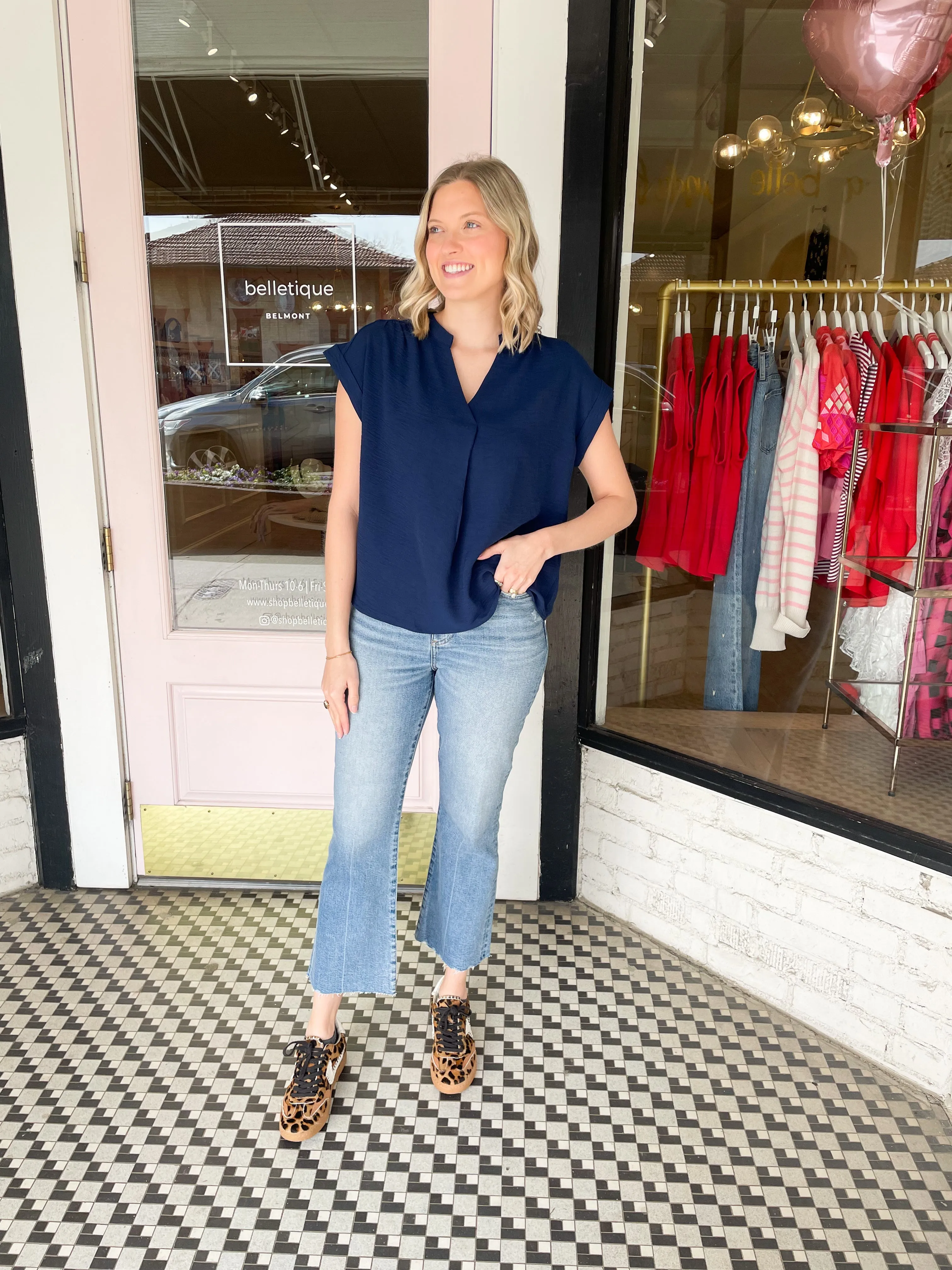 Nina Top | Navy sold by Belletique product image thumbnail 3