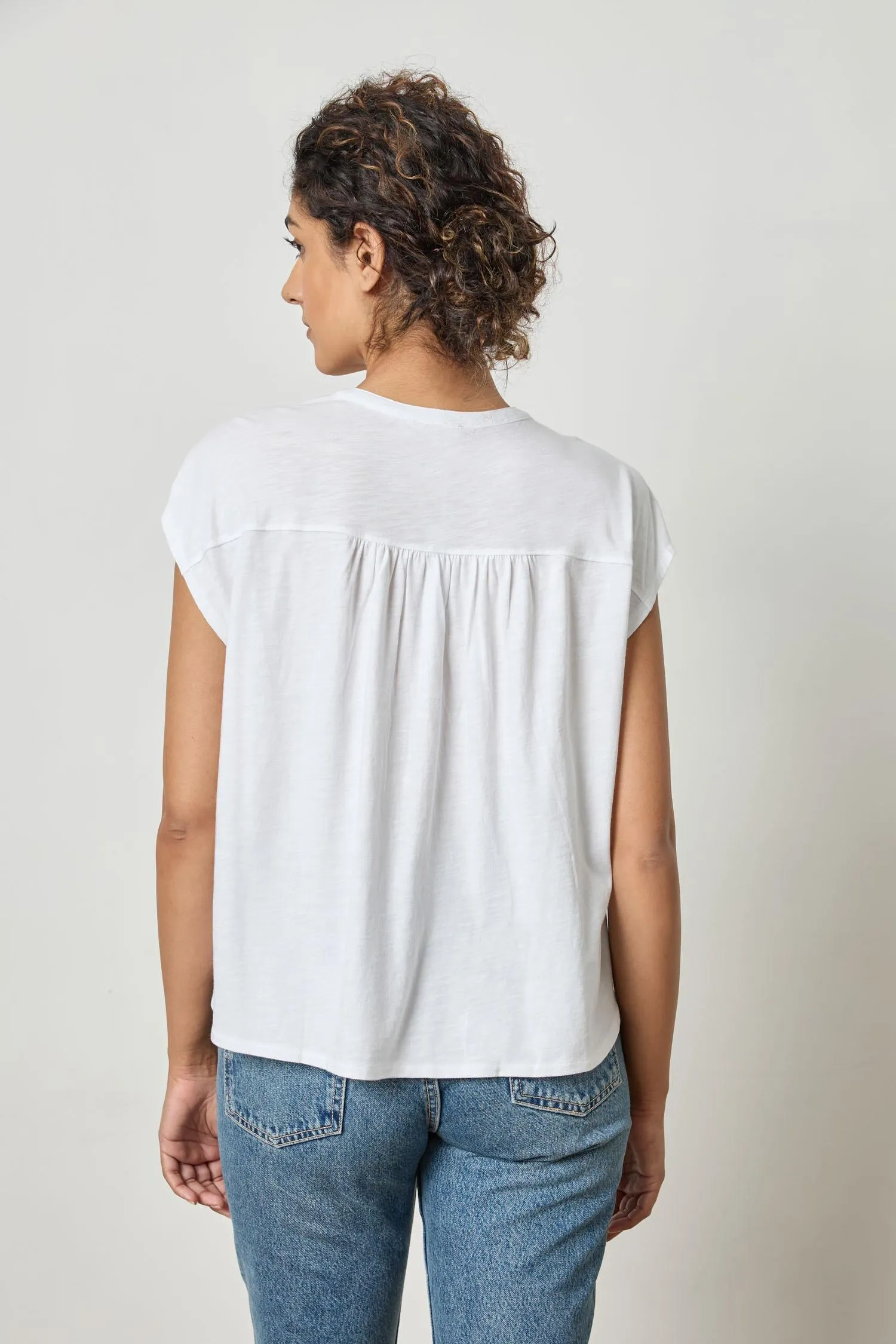 Relaxed Button Down Tee | White sold by Belletique product image thumbnail 2