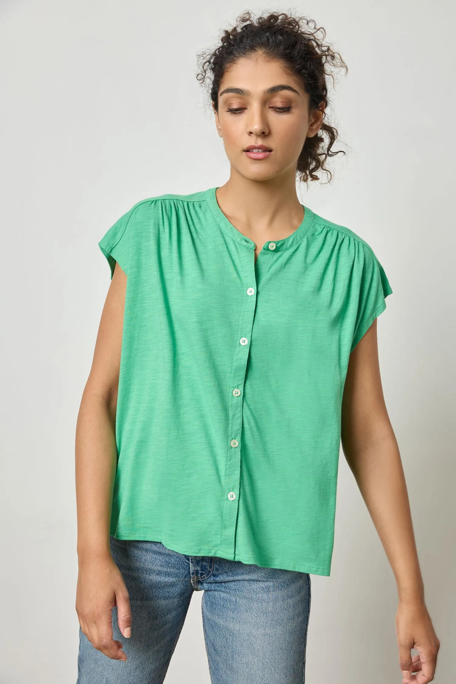 Relaxed Button Down Tee | Julep sold by Belletique