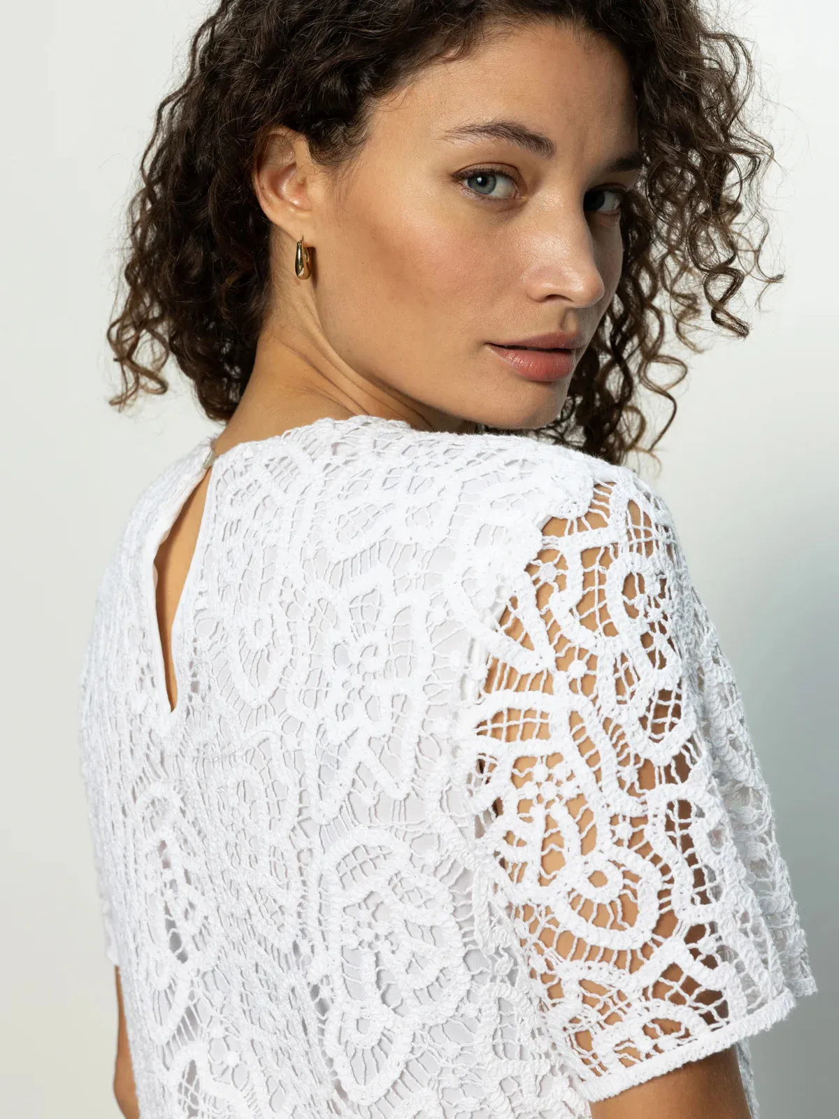 The Wanderer Lace Dress | White sold by Belletique product image thumbnail 3
