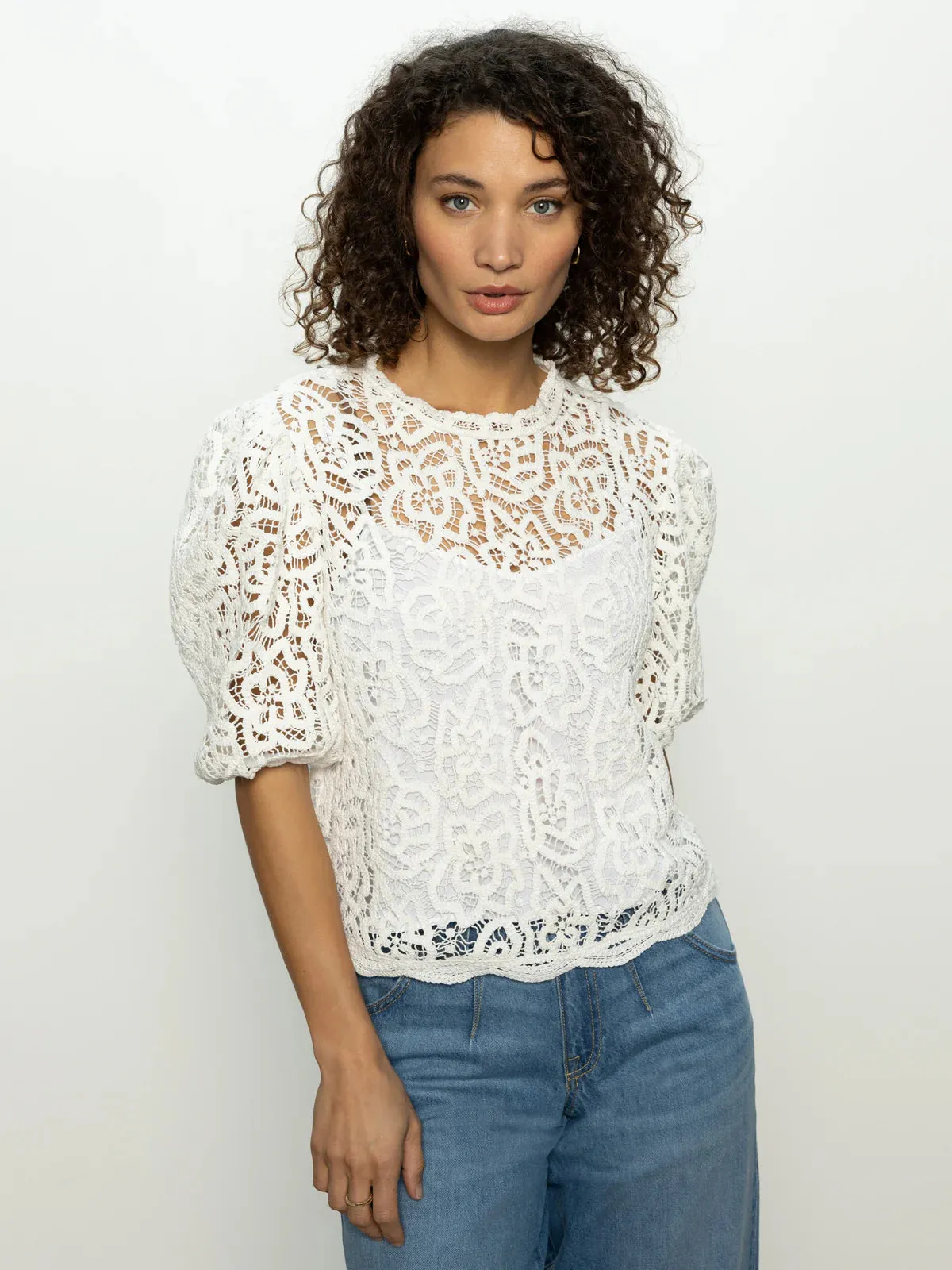 Cherished Lace Tee | White sold by Belletique product image thumbnail 2