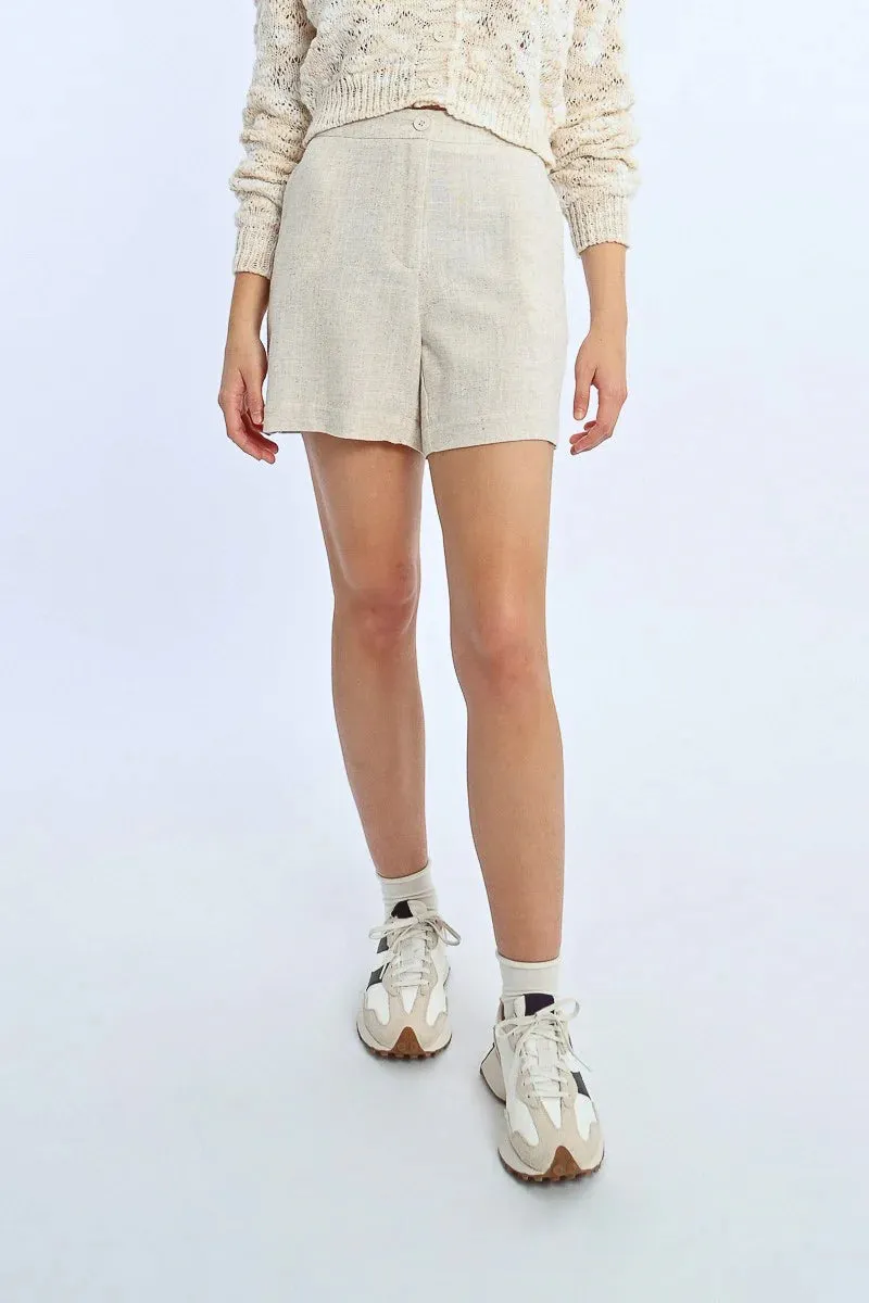 Linen Shorts | Light Beige sold by Belletique product image thumbnail 2