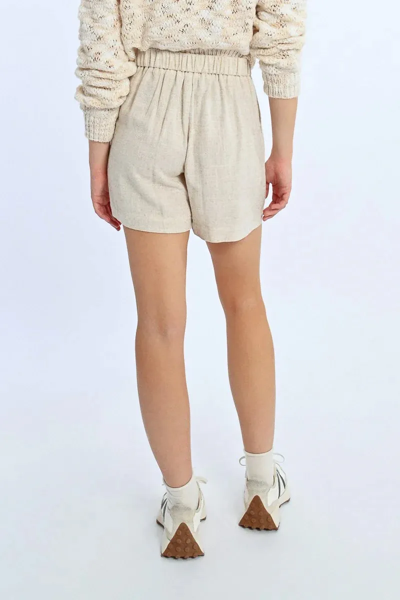 Linen Shorts | Light Beige sold by Belletique product image thumbnail 3