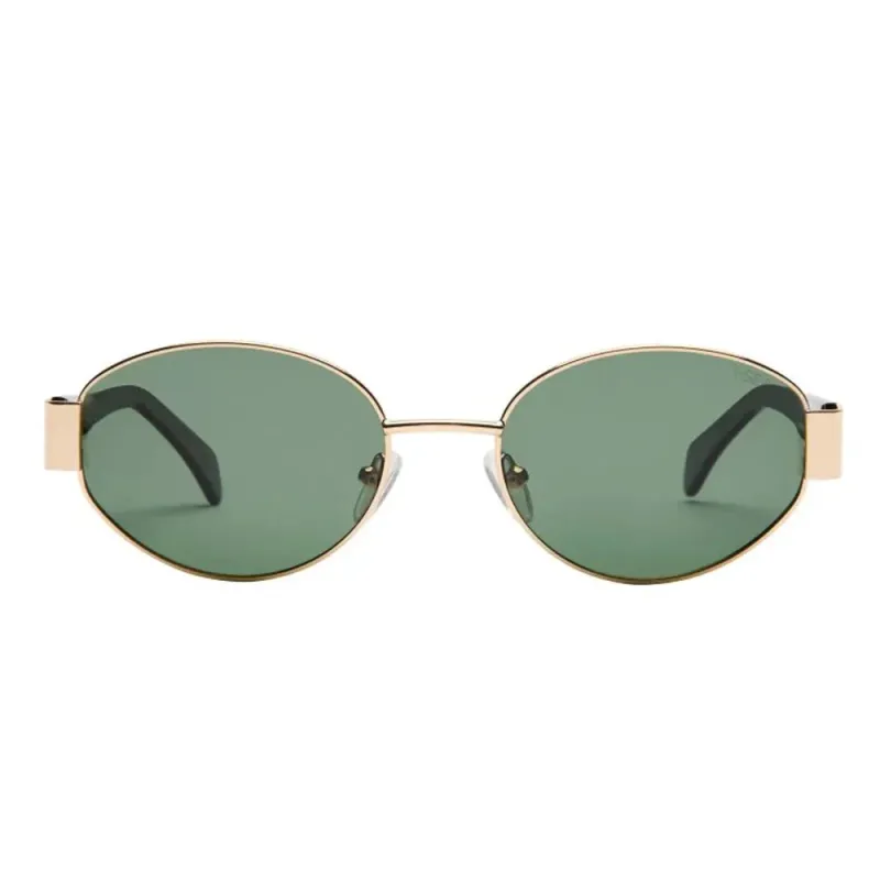 Lennox Sunglasses | Gold/Green Polarized sold by Belletique
