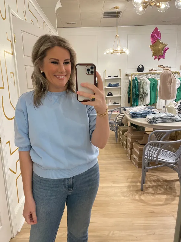 Blue Sky Sweatshirt Top sold by Belletique