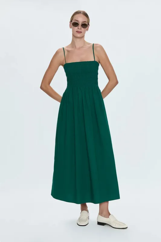 Bianca Shirred Bodice Dress | Emerald sold by Belletique