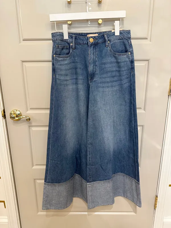 Blake Crop Wide Leg w/ Hem | Medium Wash sold by Belletique