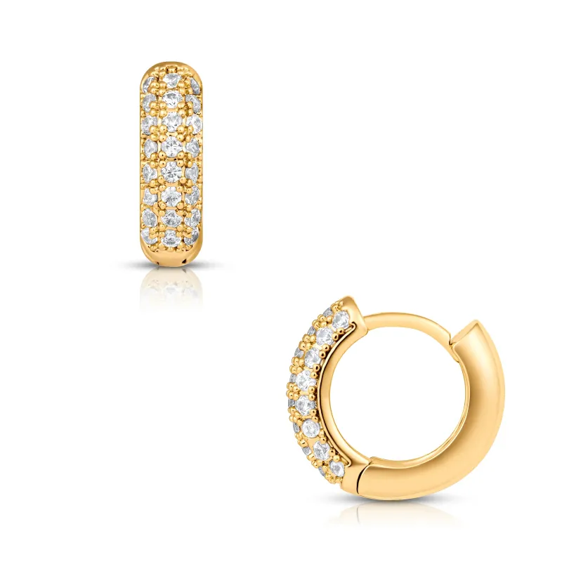 Yolanda Huggie Hoop Earrings sold by Belletique