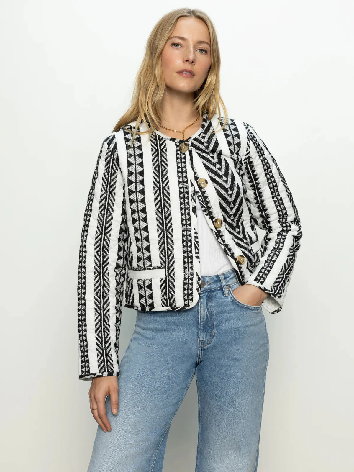 Crafted Coco Jacket | Crafted Stripe sold by Belletique