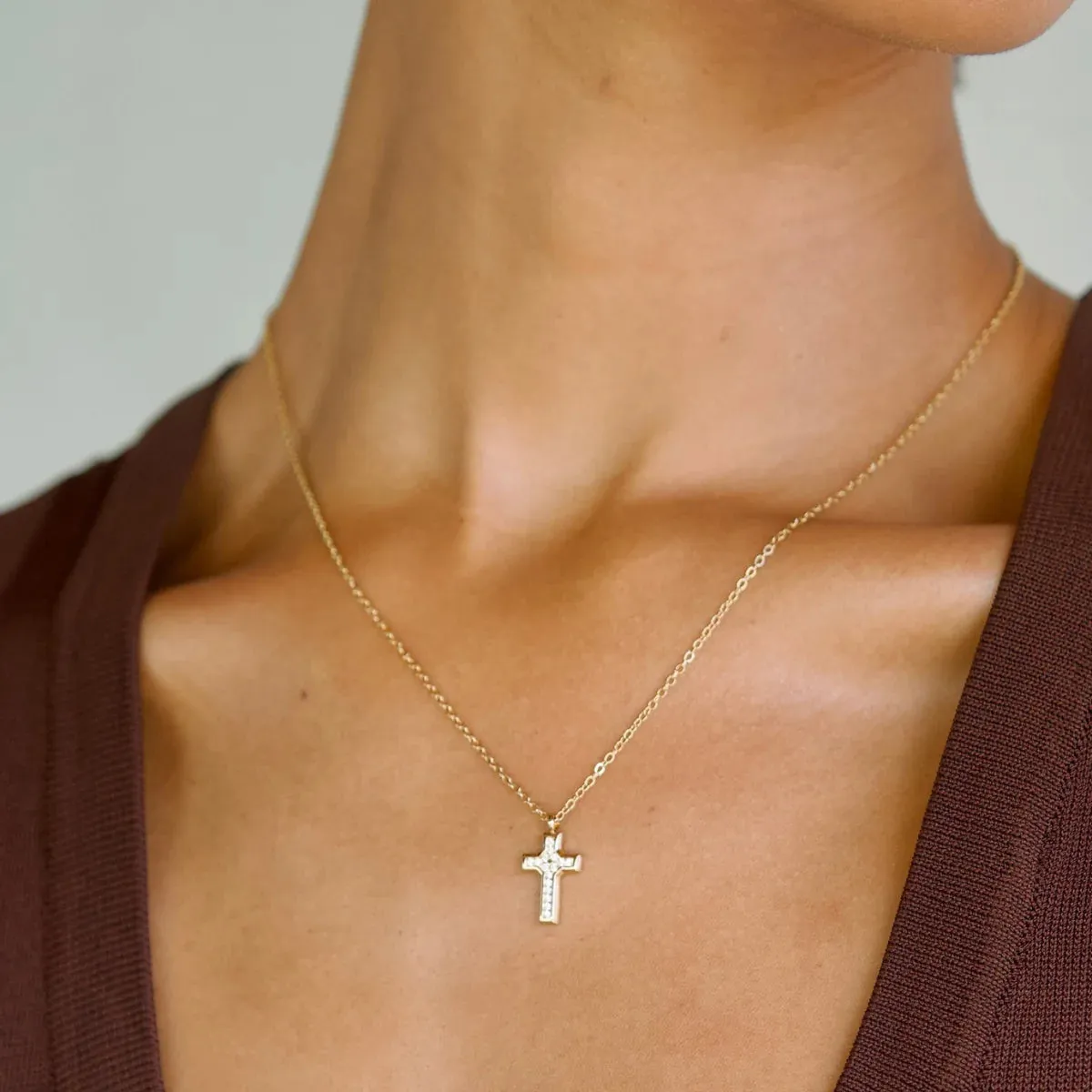 Wyatt Mini Cross Pendant Necklace sold by Belletique product image thumbnail 2