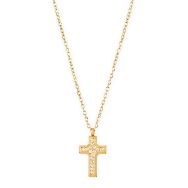 Wyatt Mini Cross Pendant Necklace sold by Belletique