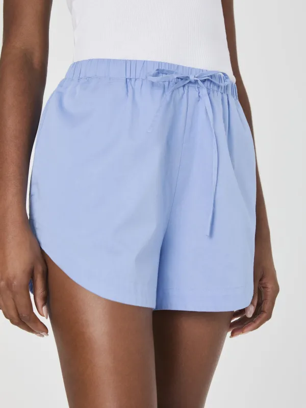 Alexis Cotton Drawstring Shorts | Oxford Blue sold by Belletique