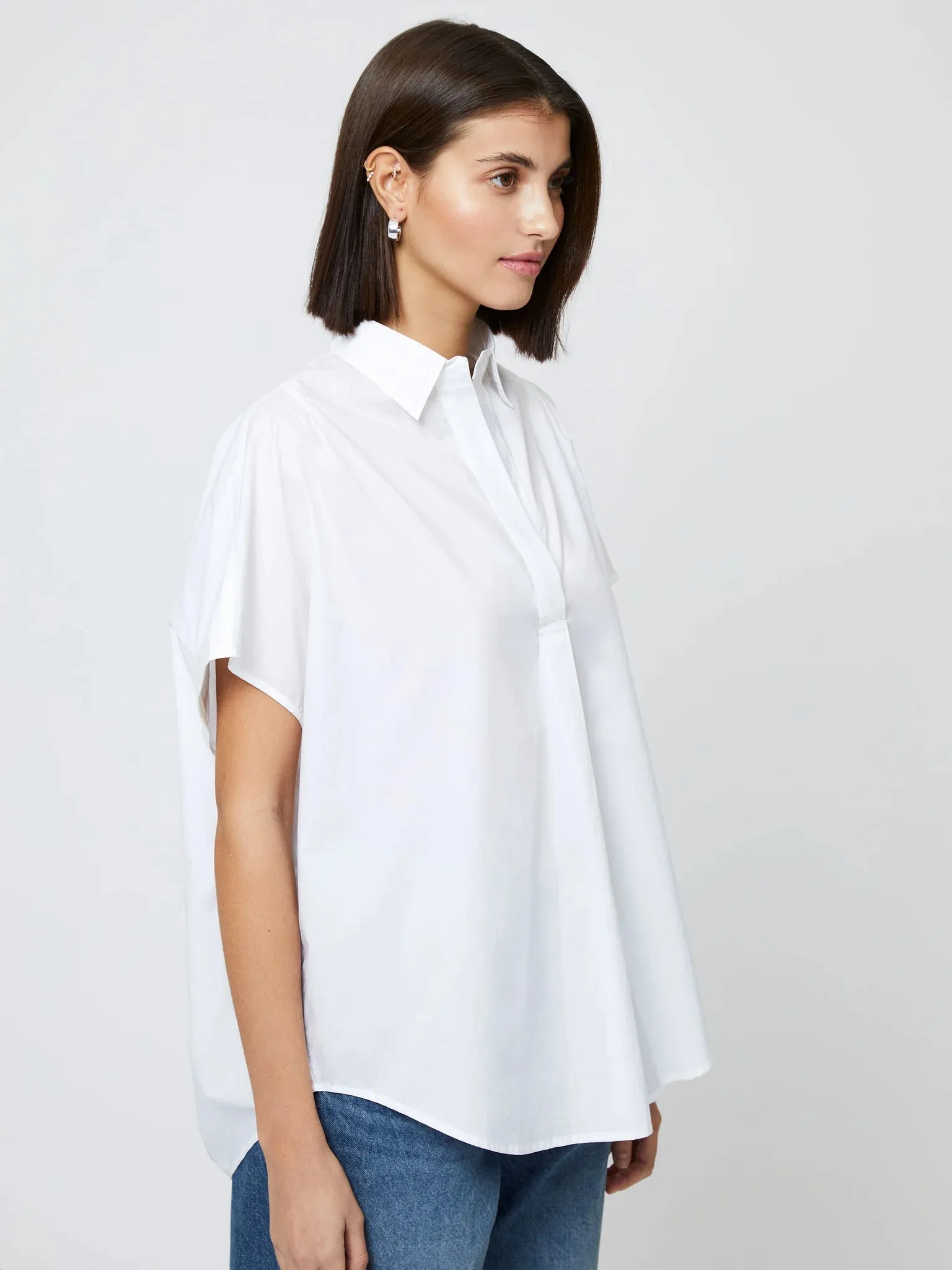Cele Rhodes Poplin Short Sleeve Shirt Linen White sold by Belletique product image thumbnail 3