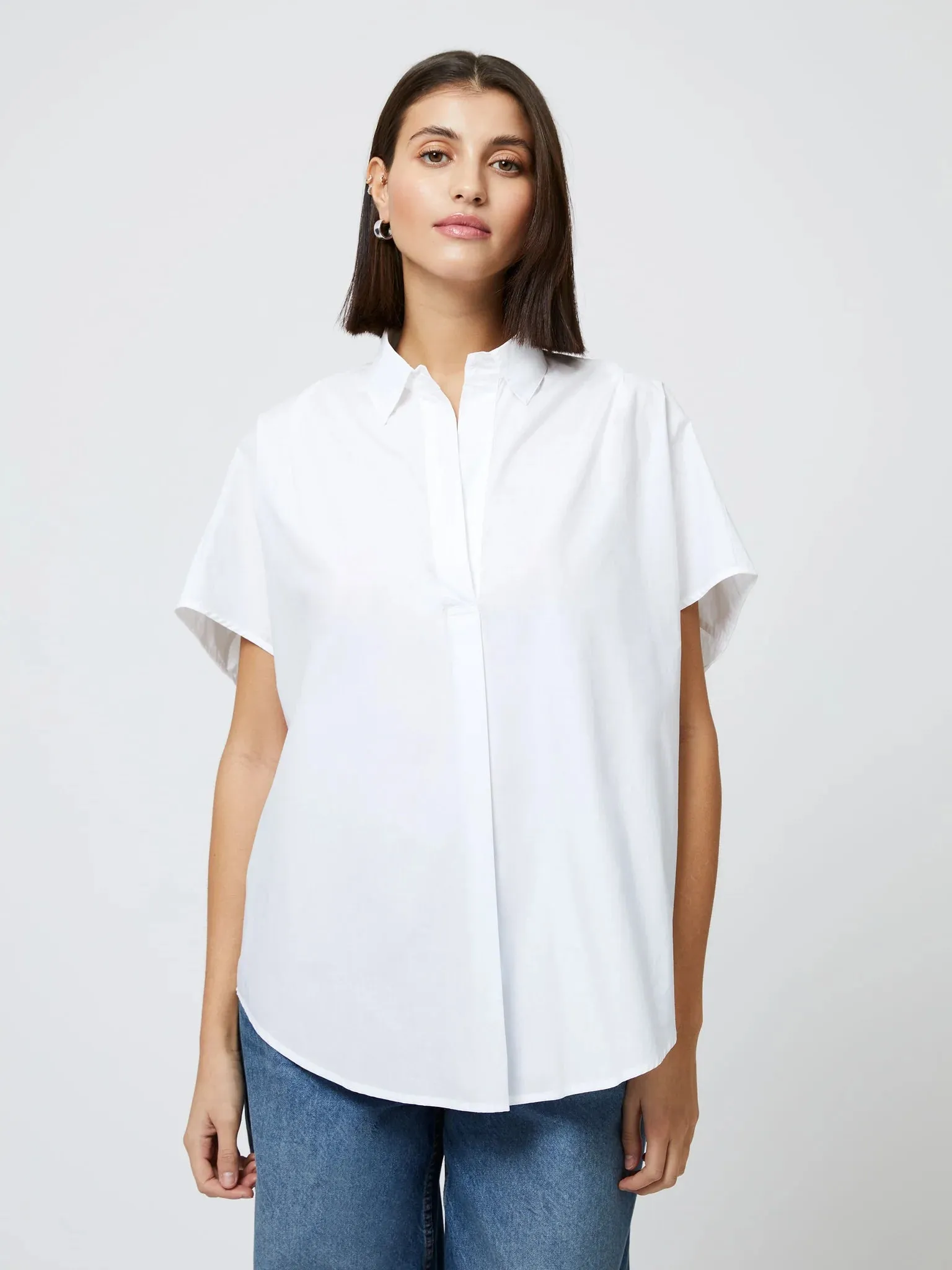 Cele Rhodes Poplin Short Sleeve Shirt Linen White sold by Belletique product image thumbnail 2