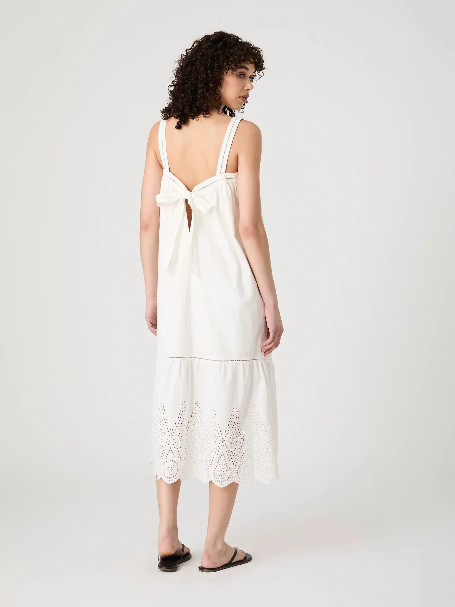 Cotton Square Neck Midi Dress Summer White sold by Belletique product image thumbnail 4