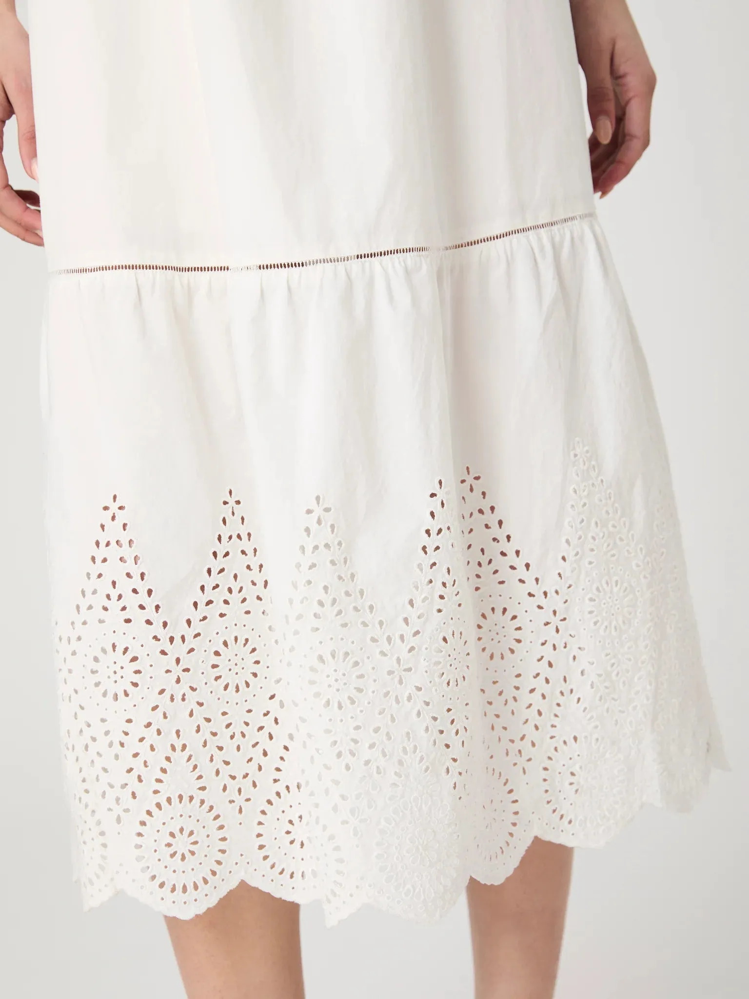 Cotton Square Neck Midi Dress Summer White sold by Belletique product image thumbnail 3
