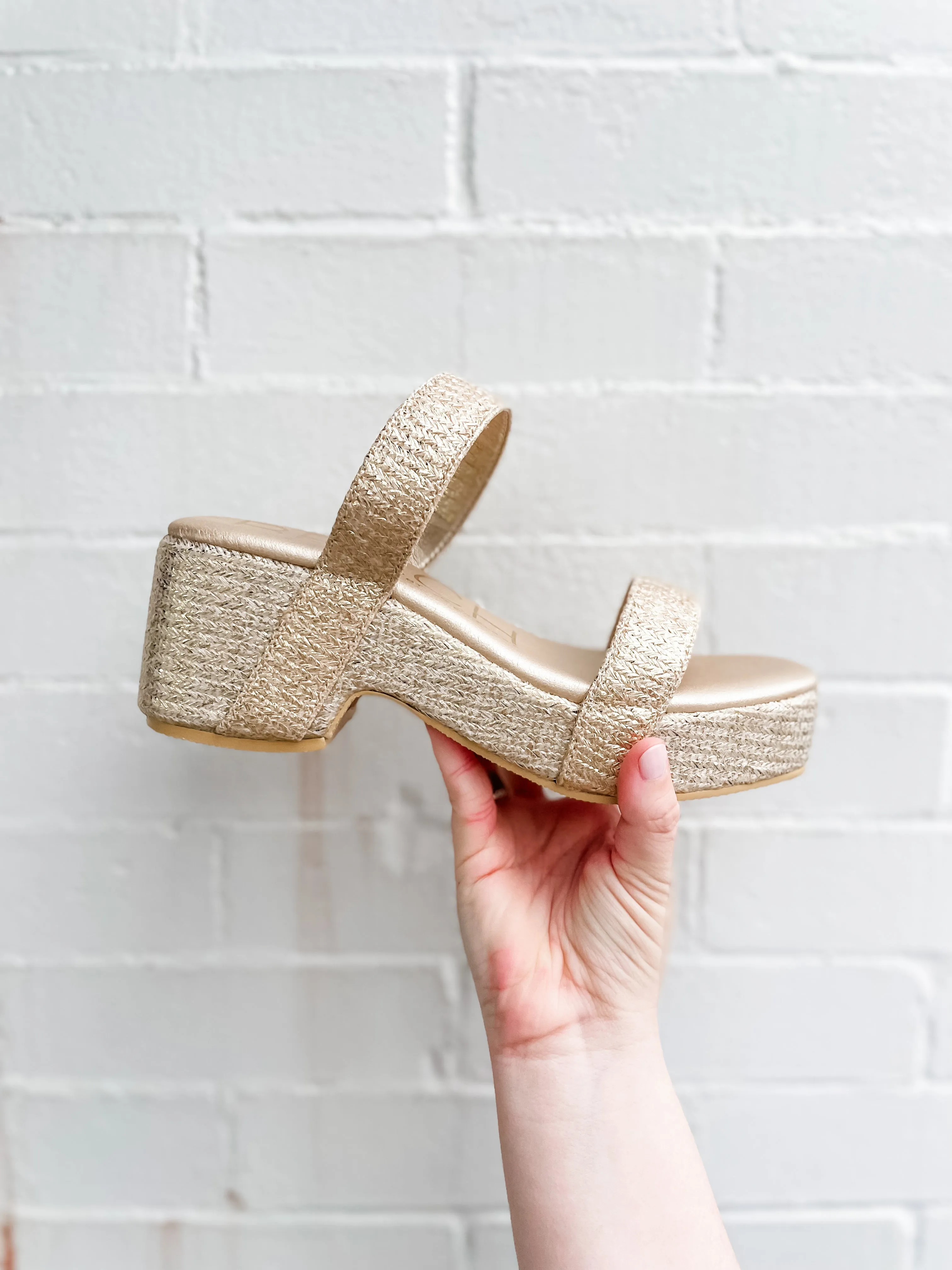 Sable Platform Slide Sandals | Gold sold by Belletique
