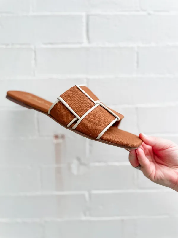 Biscayne Slide Sandal | Tan sold by Belletique