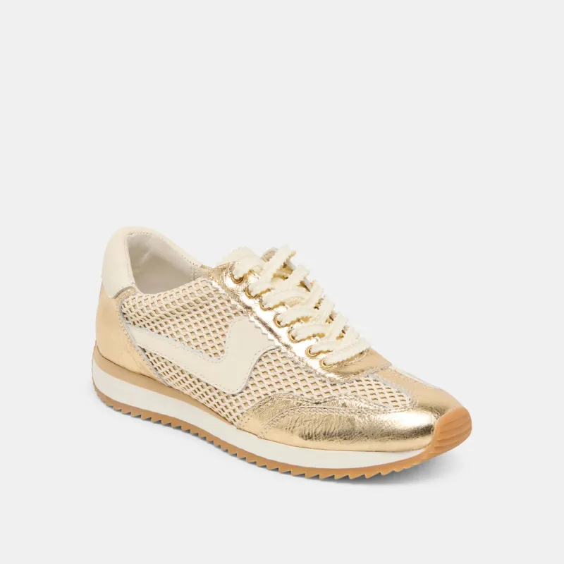 B. NTCD Mesh Sneakers | Gold Woven Mesh sold by Belletique