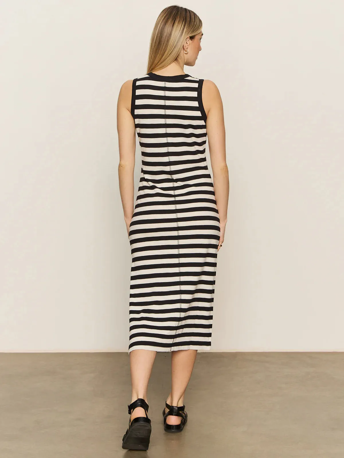 Contrast Trim Maxi Dress | Black Macrame Stripe sold by Belletique product image thumbnail 2