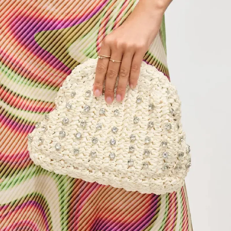 Gwendolyn Straw Clutch | Ivory sold by Belletique