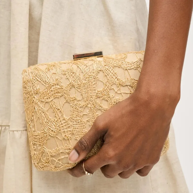 Ayla Evening Bag | Natural sold by Belletique
