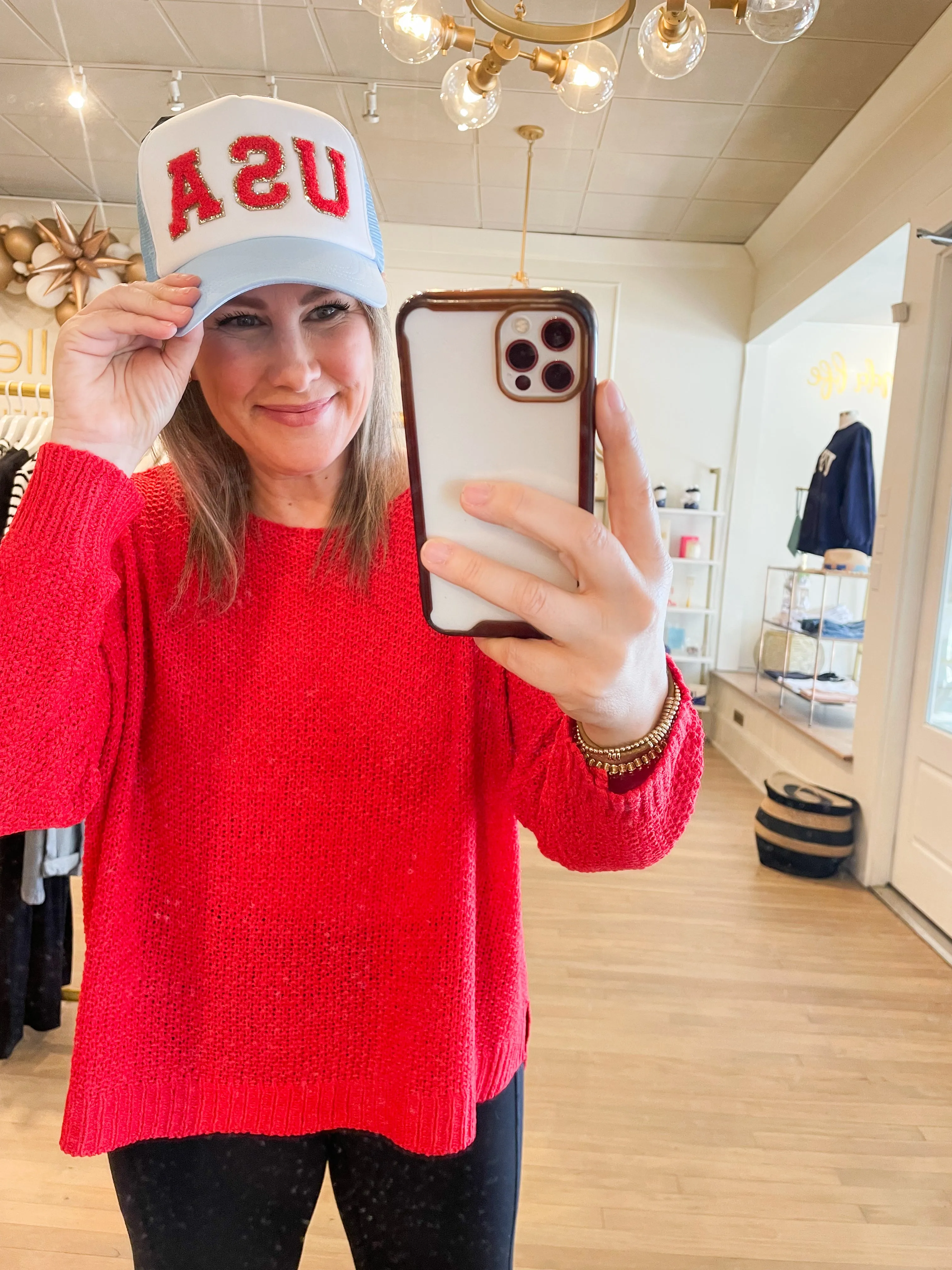 Textured Sweater | Red sold by Belletique product image thumbnail 2