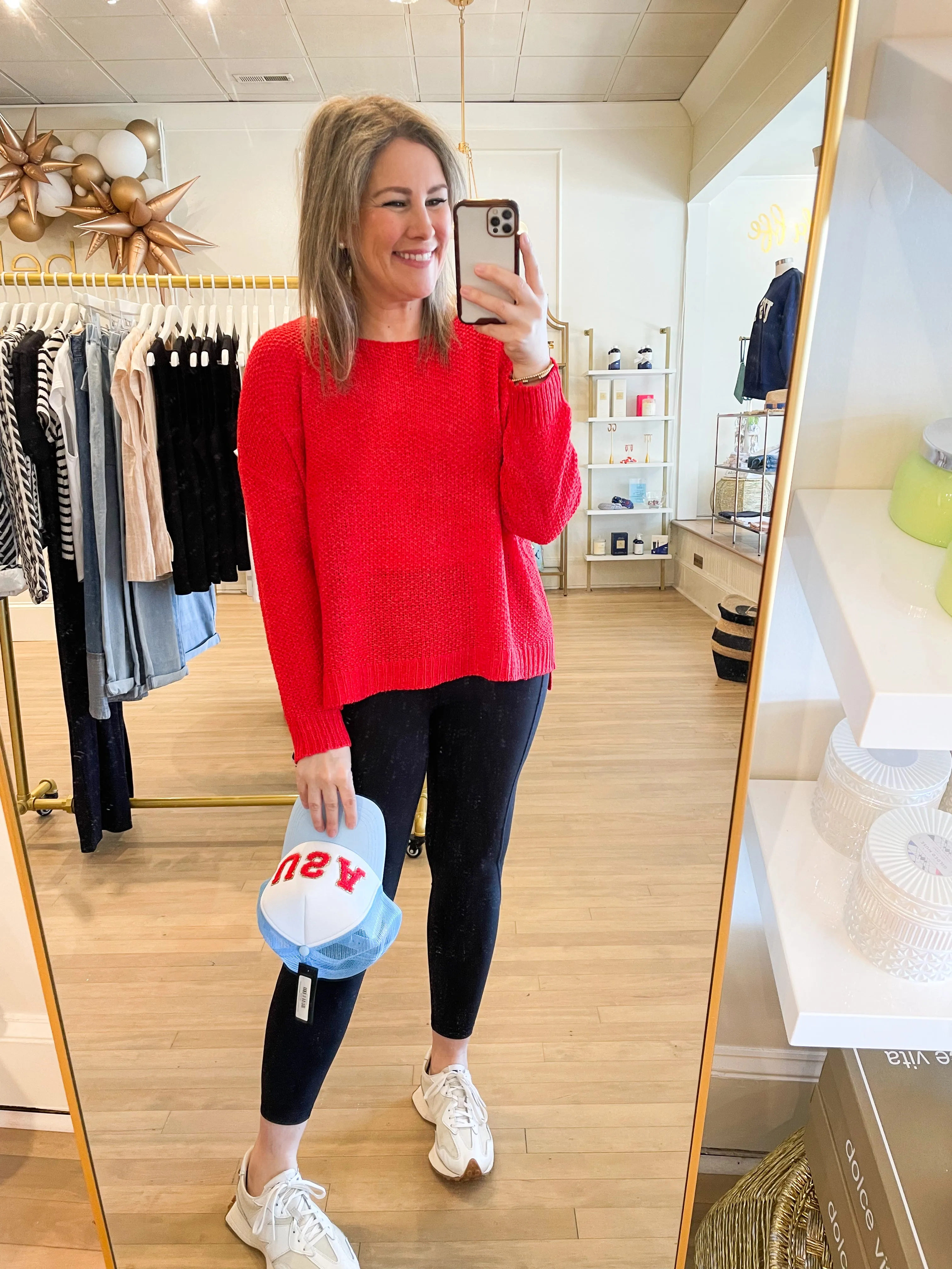 Textured Sweater | Red sold by Belletique