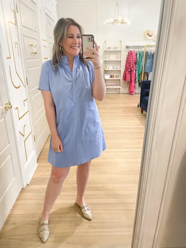 Emma Shirt Dress | Sky sold by Belletique