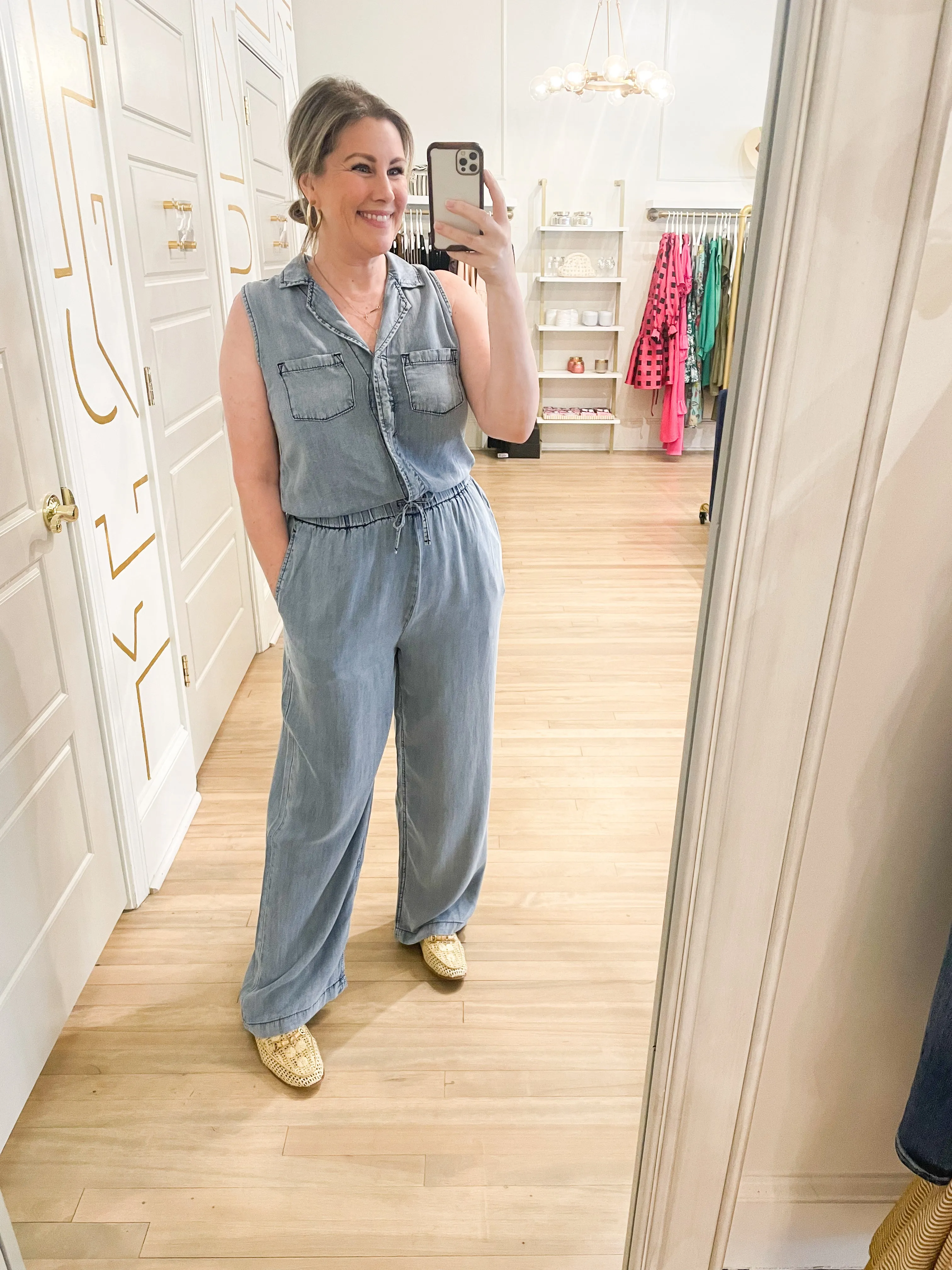 Jersey Denim Jumpsuit sold by Belletique