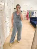Jersey Denim Jumpsuit sold by Belletique