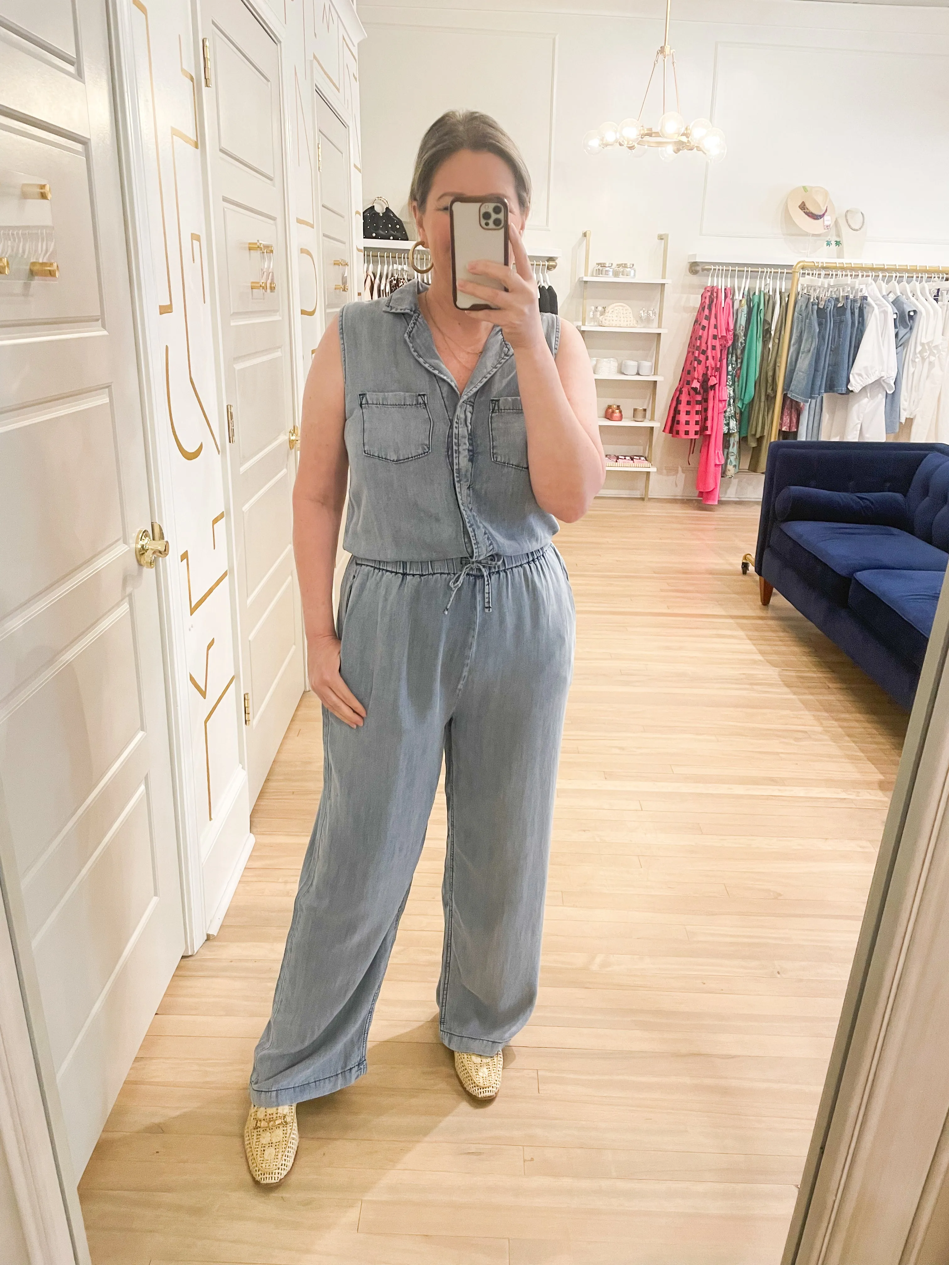 Jersey Denim Jumpsuit sold by Belletique product image thumbnail 3