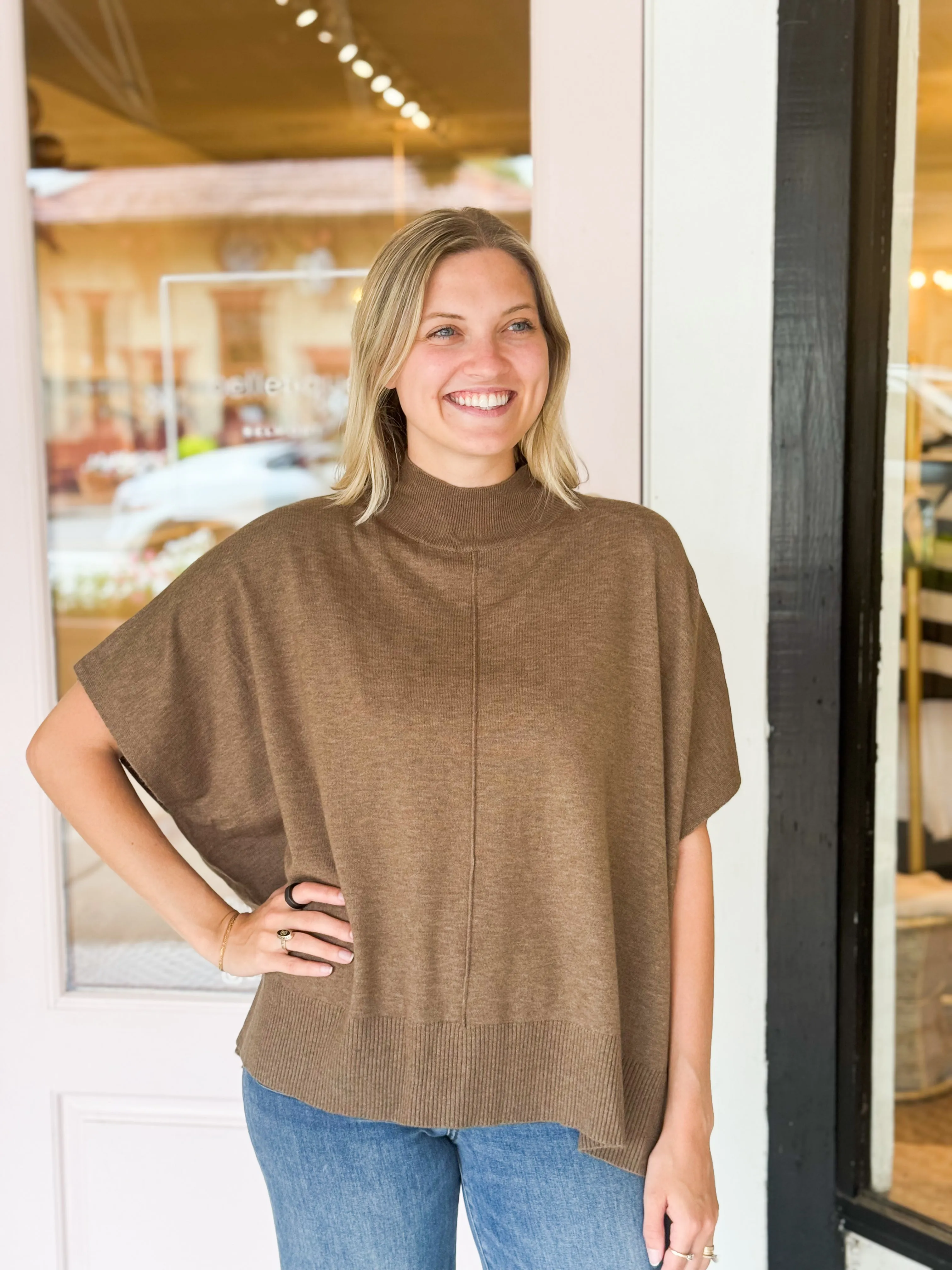 Caroline Top | Khaki Rinse sold by Belletique