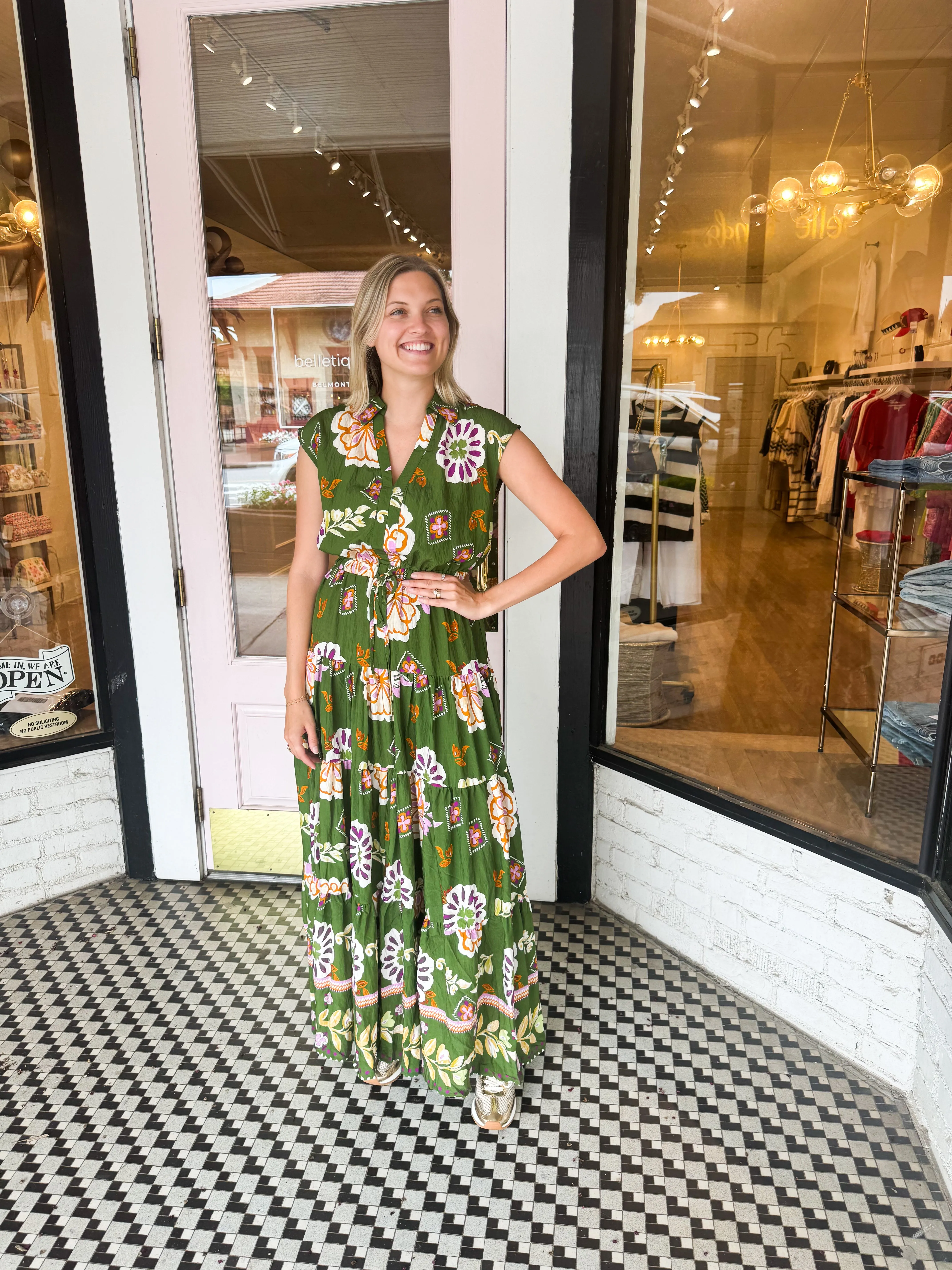 Tiered Maxi Dress | Olive sold by Belletique